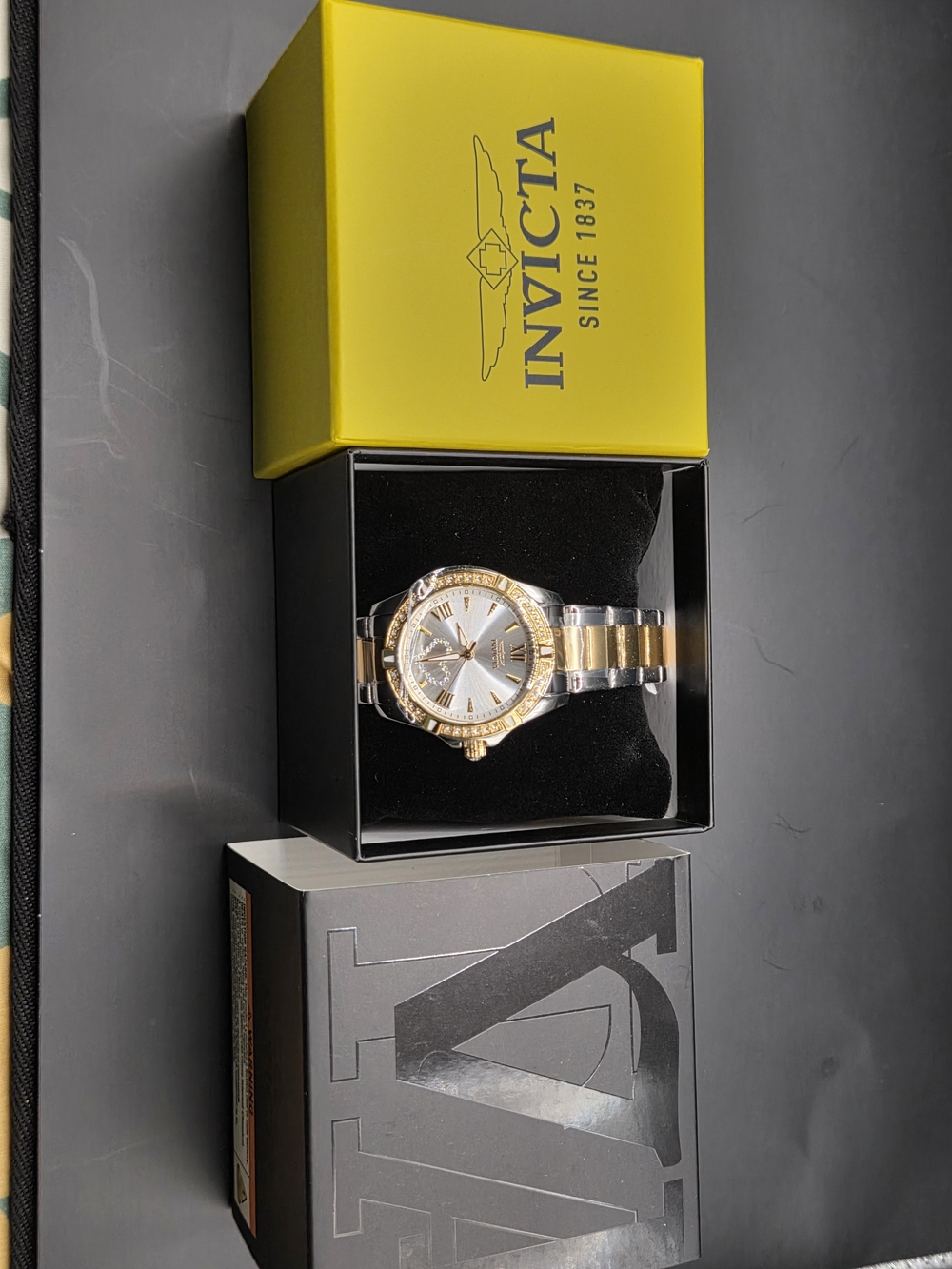 Invicta Two-Tone Stainless Steel Watch with Crystal Bezel